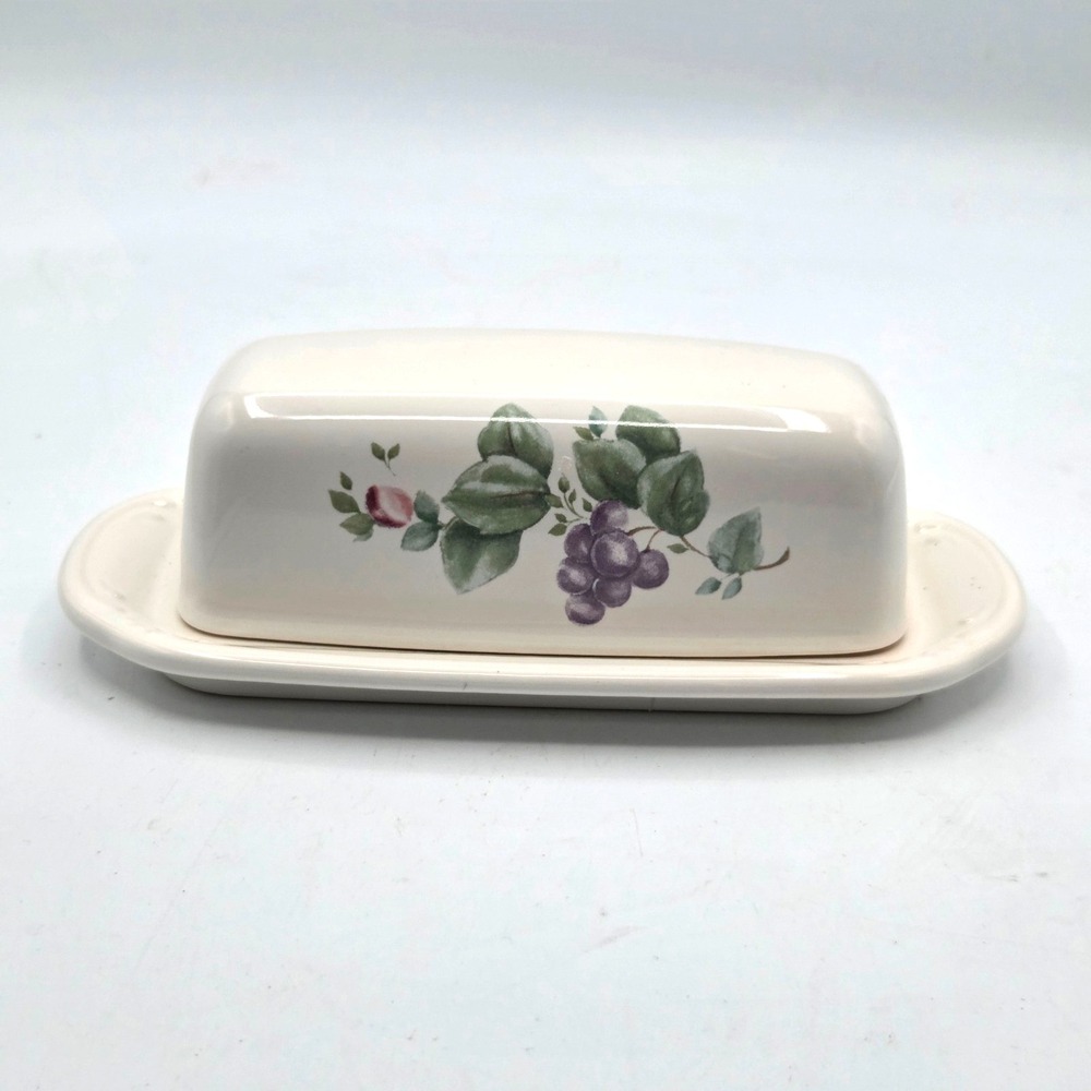 Grapevine‎ by Pfaltzgraff 1/4 LB Butter Dish With Lid, Made in USA